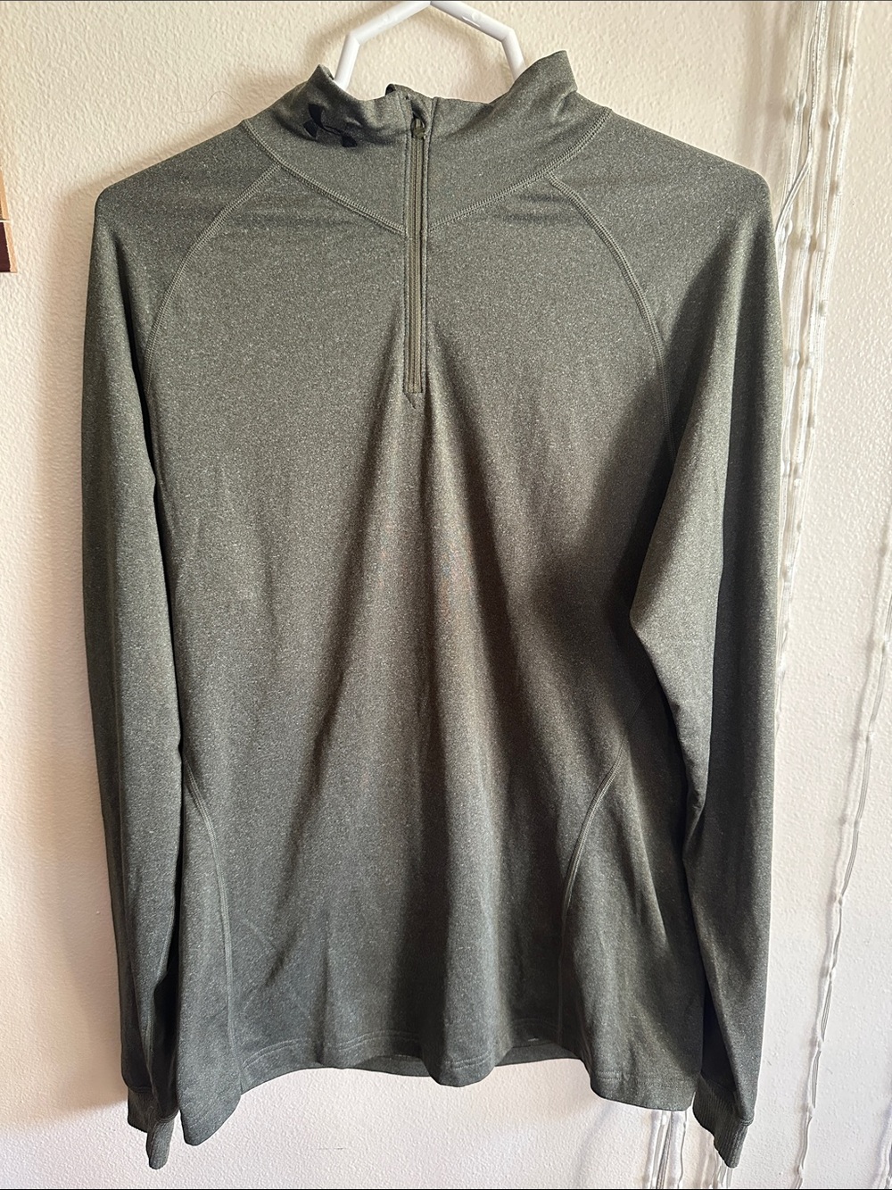 Under Armour Men's Olive Green Quarter-Zip Fitted ColdGear Pullover